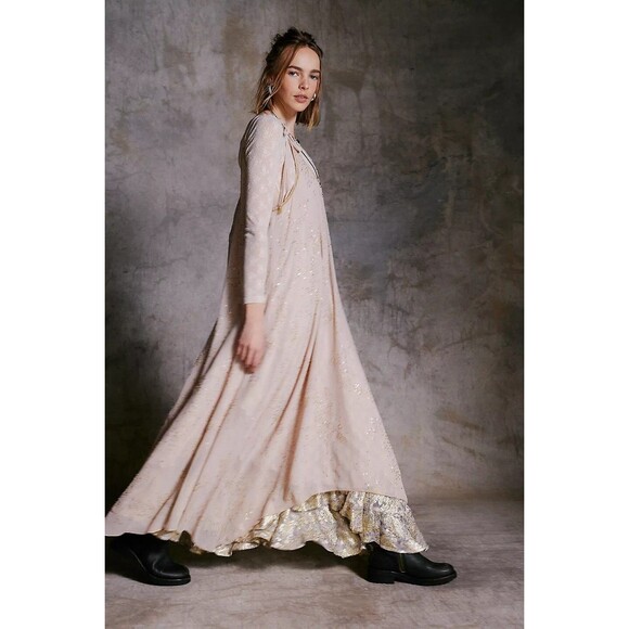 Intimately Free People A Little Shine Maxi Slip Dress Sheer Beaded XS NEW 277843 - Picture 2 of 10